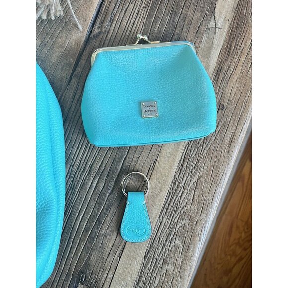 Dooney & Bourke Pebble Grain Logo Lock Sac Handbag Spearmint Tiffany Wallet Key - Picture 3 of 16